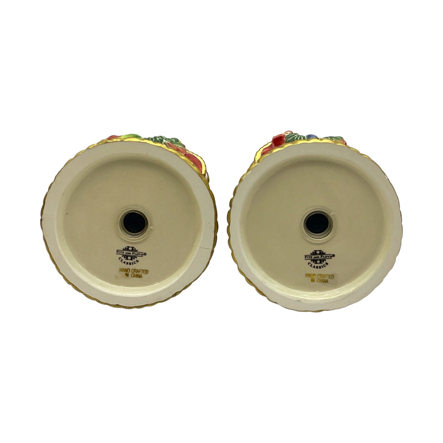Fitz & Floyd - Christmas Bell Bow Fruit Salt & Pepper Shaker - 4"