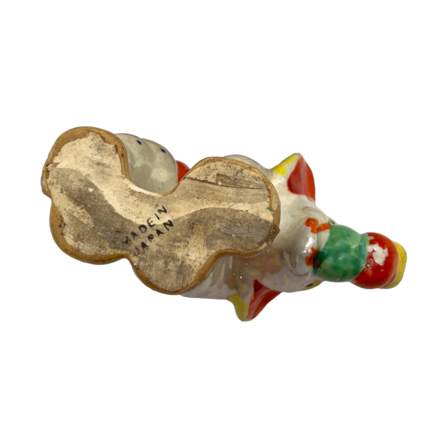Ceramic - Clown Elephant Figurine - Vintage - 2"