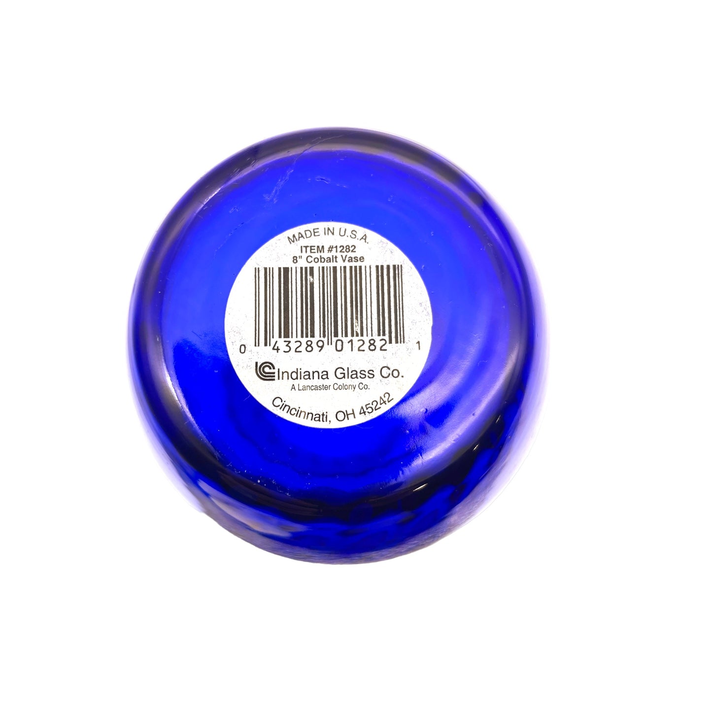 Indiana Glass- Cobalt Blue Swirl Vase - Vintage - 8"