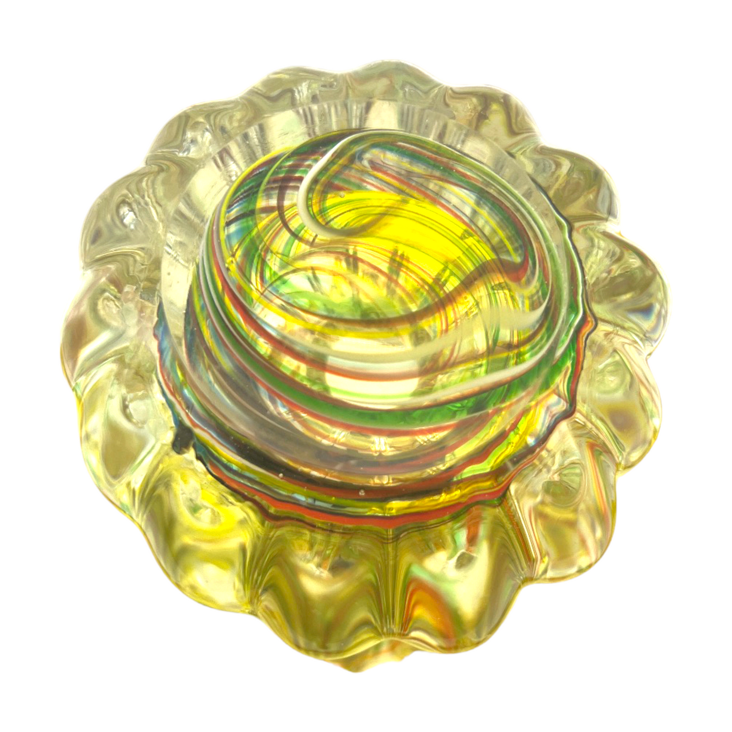 Enchanting Symphony: Handcrafted Murano Art Glass Compote - 7.5"