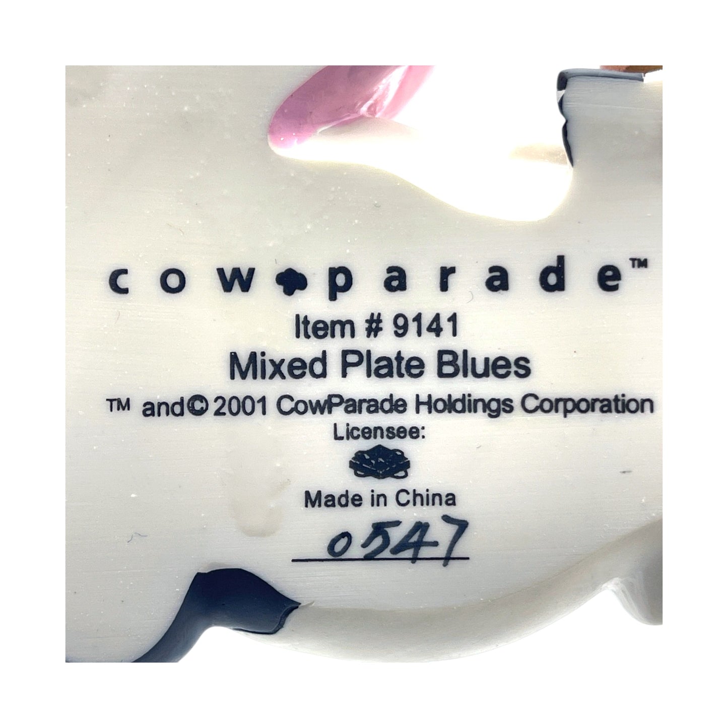CowParade - Mixed Plate Blues #9141 - Limited #0547 - No Box - 4"