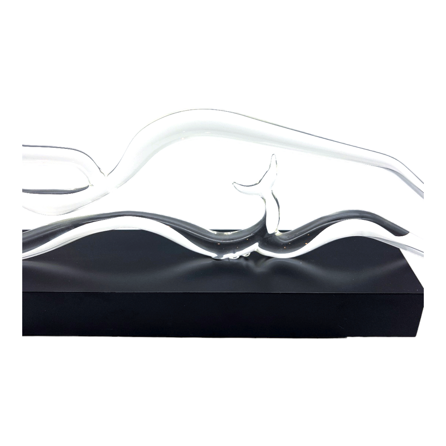 Ethereal Beauty - Hand Blown Clear Lady Silhouette Sculpture - Signed GS & Dated 1982 - 8" x 19"