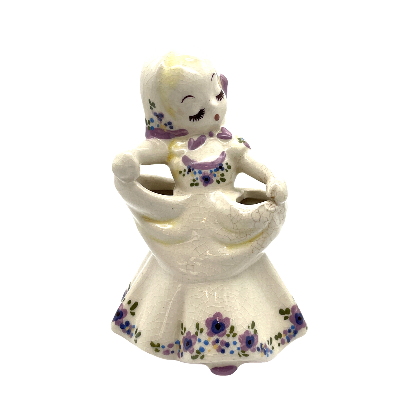 Delee Art - Nina - Mauve Outline - Hand Decorated - Vintage - 7"