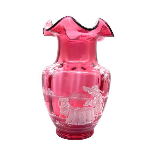 Fenton Art Glass - Country Cranberry - Mary Gregory Collection - 2001