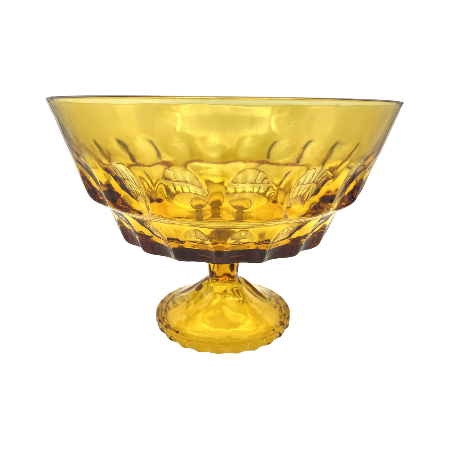 Indiana Glass - Amber Footed Pedestal Fruit Compote - Vintage - 7"