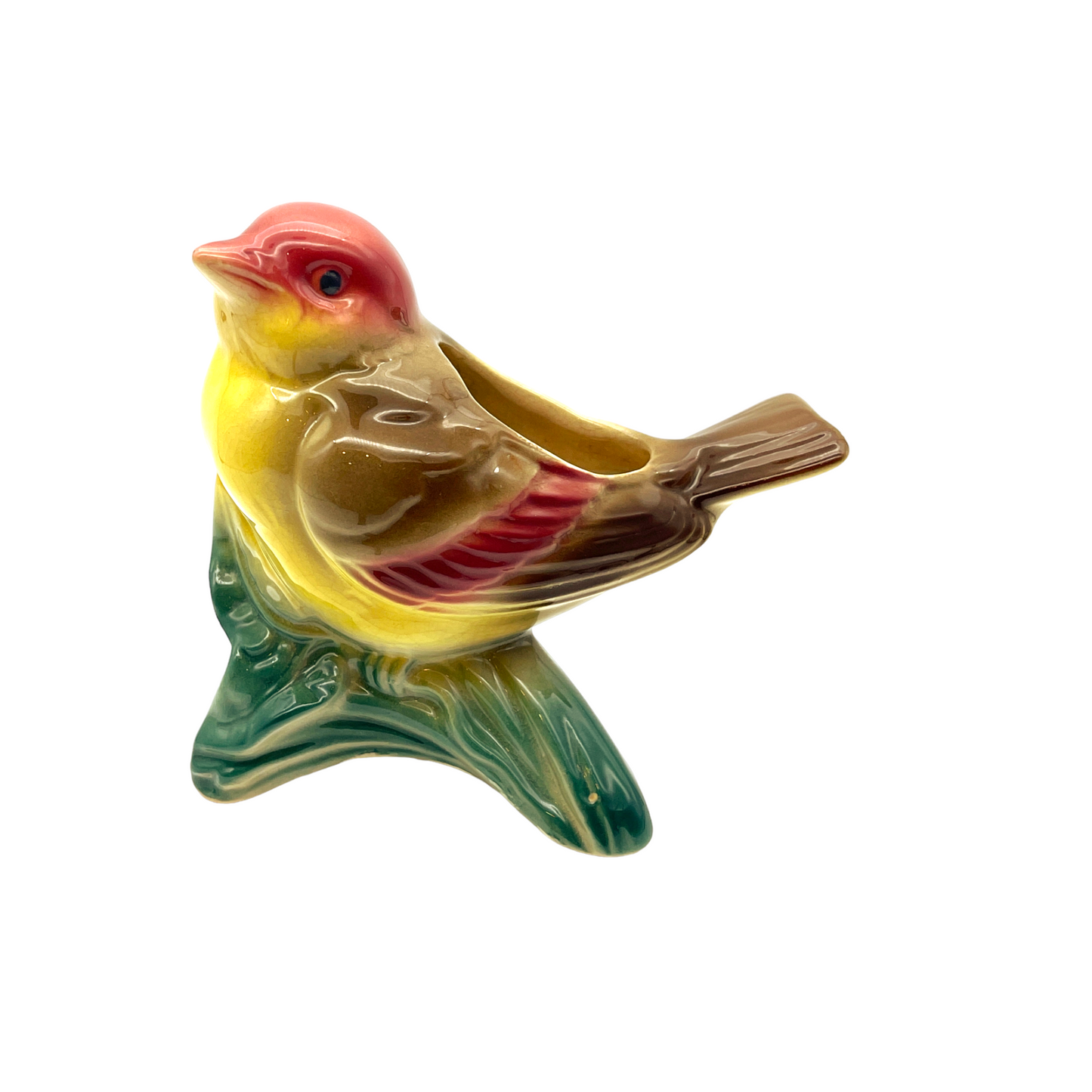 Royal Copley - Kinglet On Tree Branch Planter - Vintage - 5"