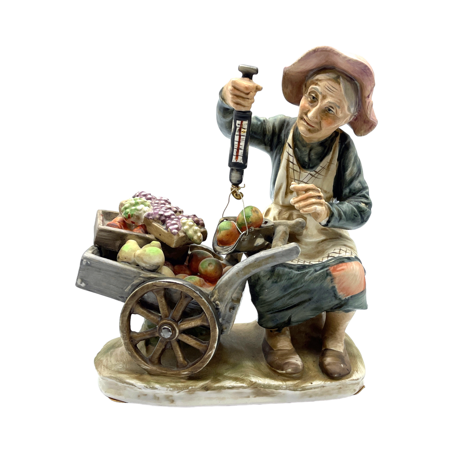 Norleans Porcelain - Elderly Lady With Vegetable Cart - Large - Vintage