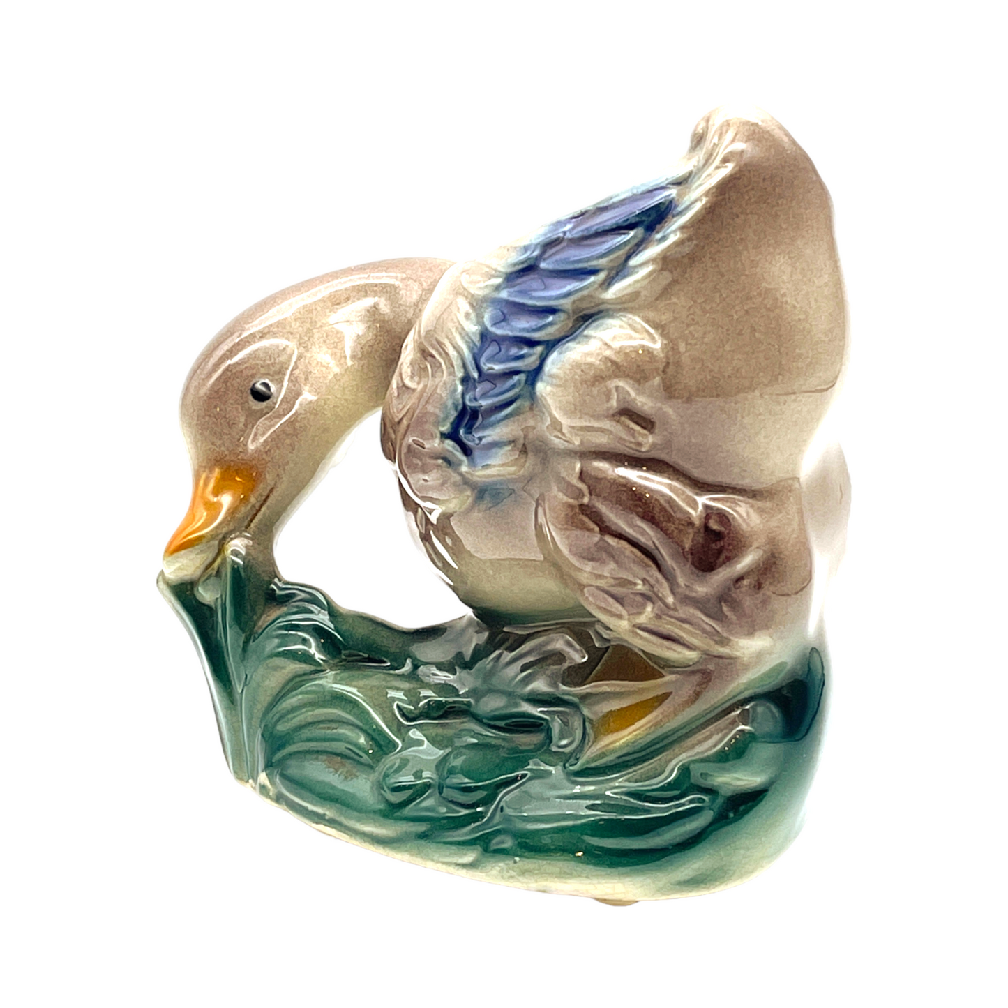 Royal Copley - Duck Eating Grass Planter - Vintage - 5.5"