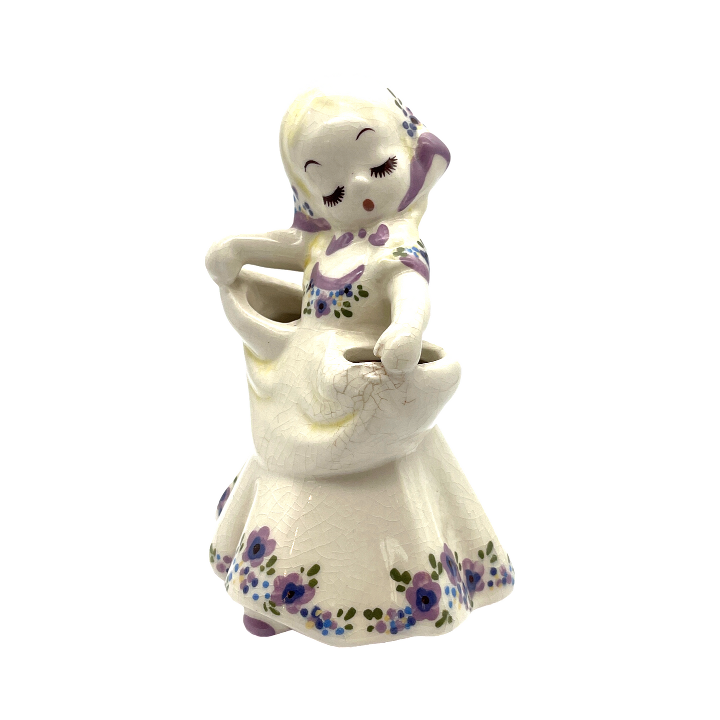 Delee Art - Nina - Mauve Outline - Hand Decorated - Vintage - 7"