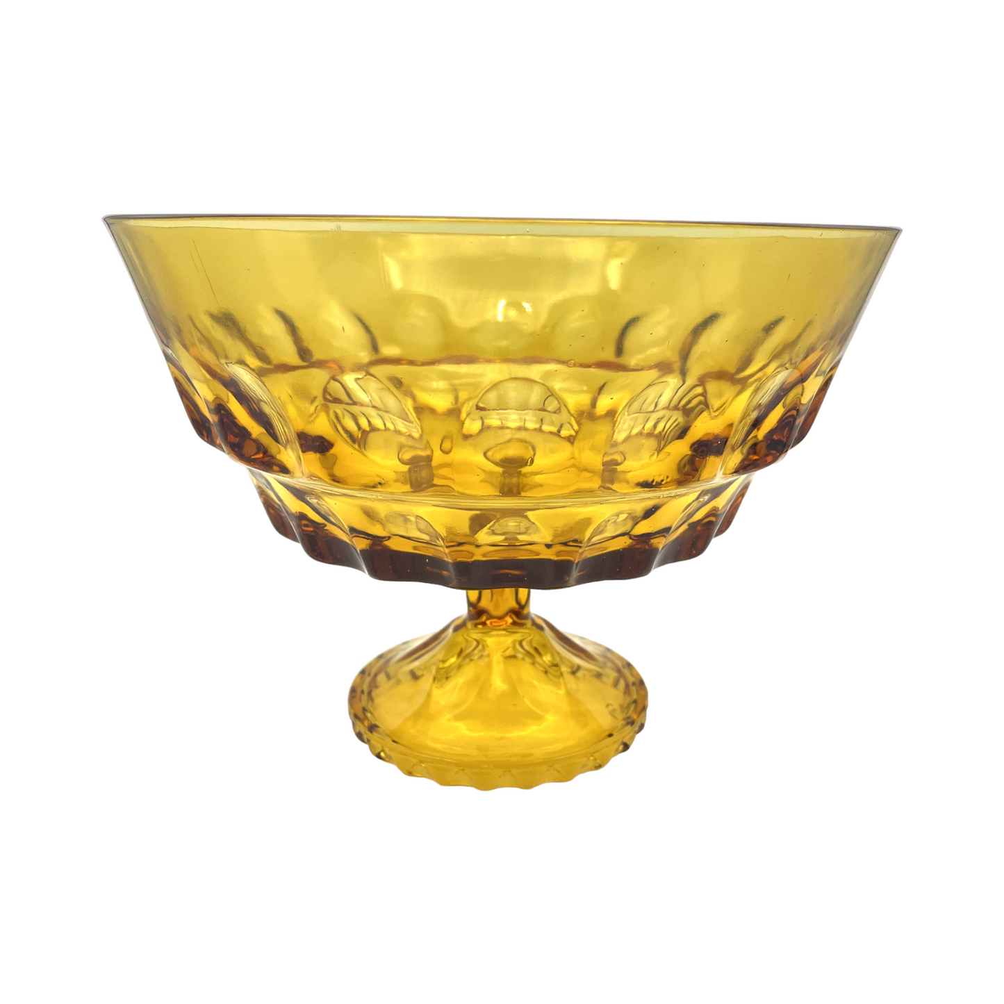 Indiana Glass - Amber Footed Pedestal Fruit Compote - Vintage - 7"