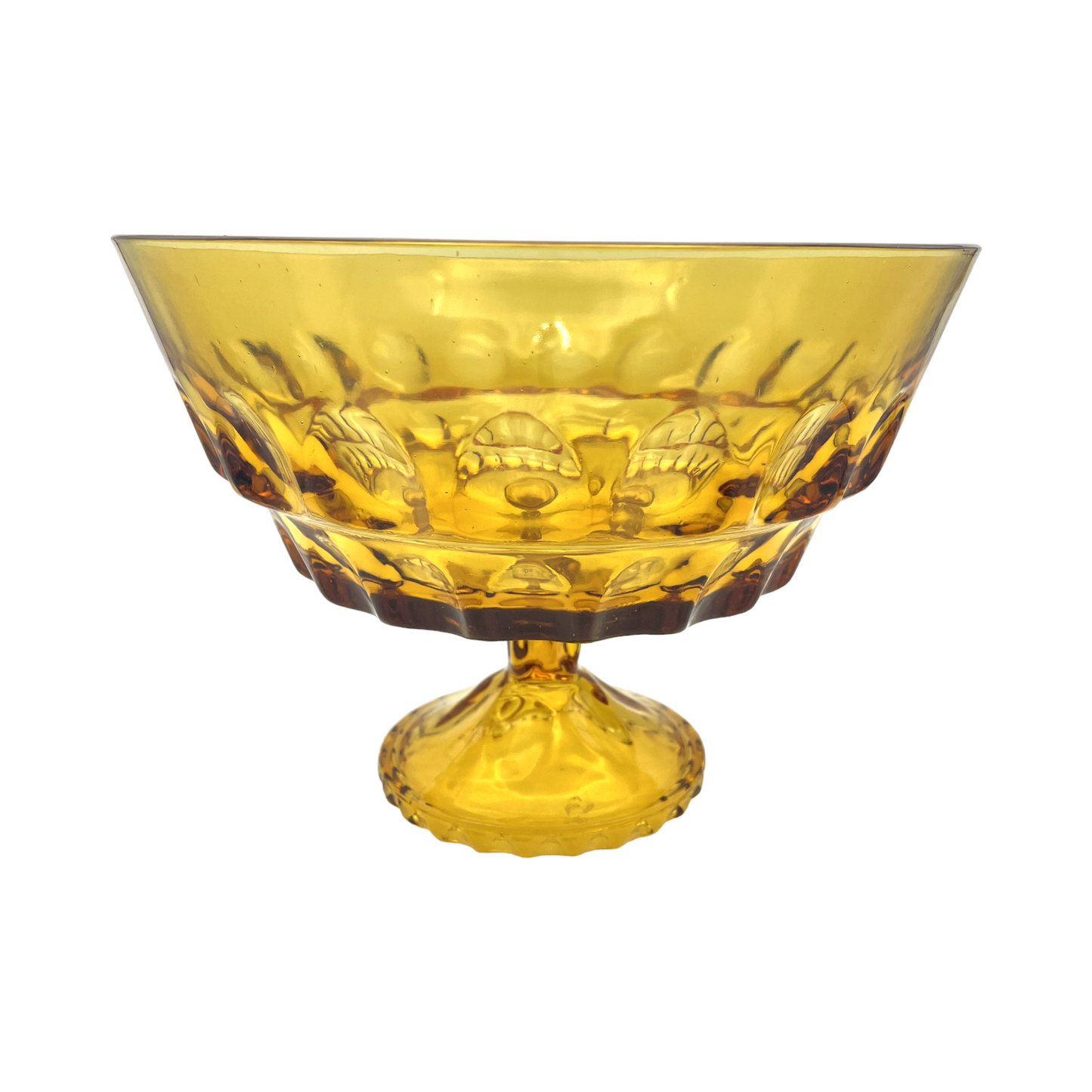 Indiana Glass - Amber Footed Pedestal Fruit Compote - Vintage - 7"