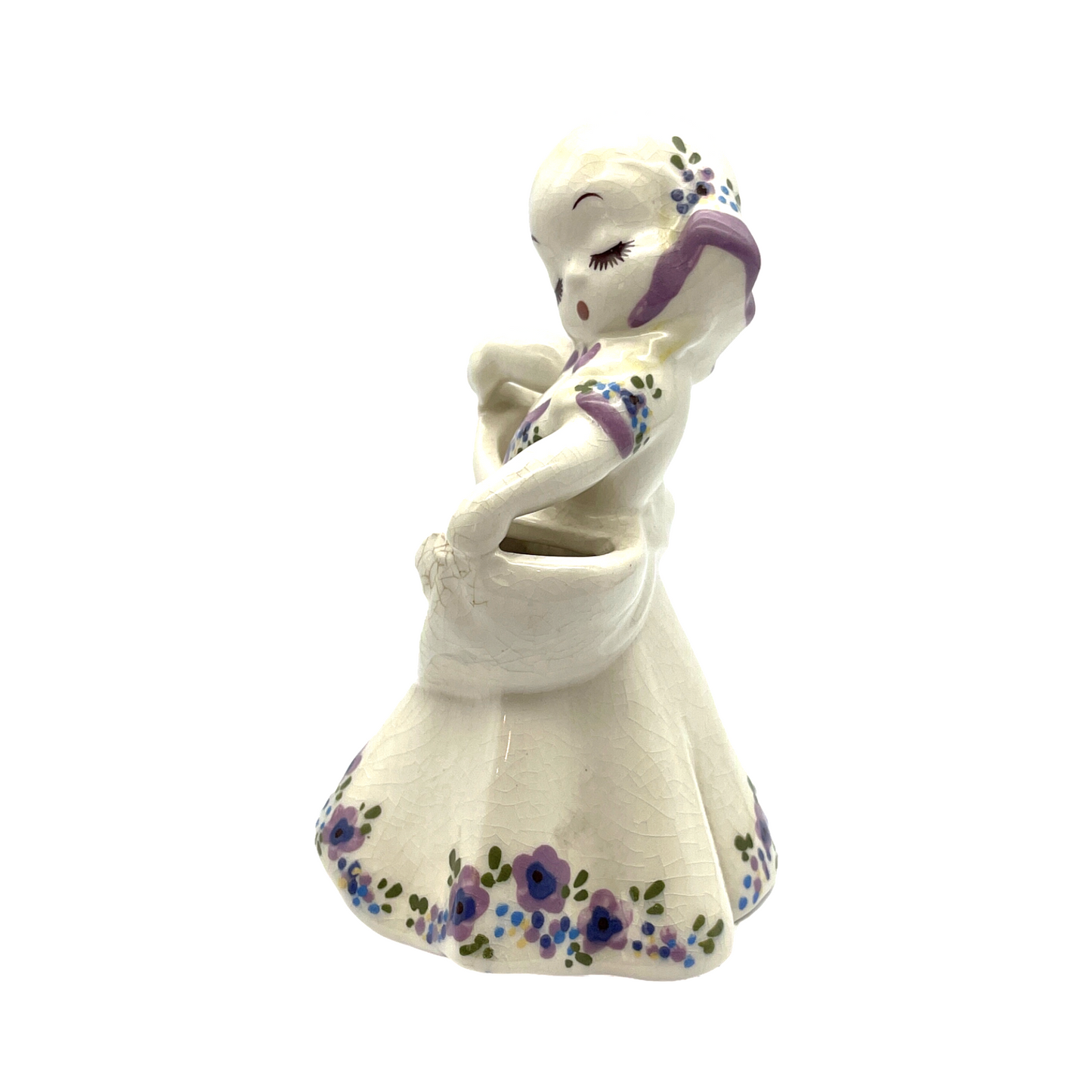Delee Art - Nina - Mauve Outline - Hand Decorated - Vintage - 7"