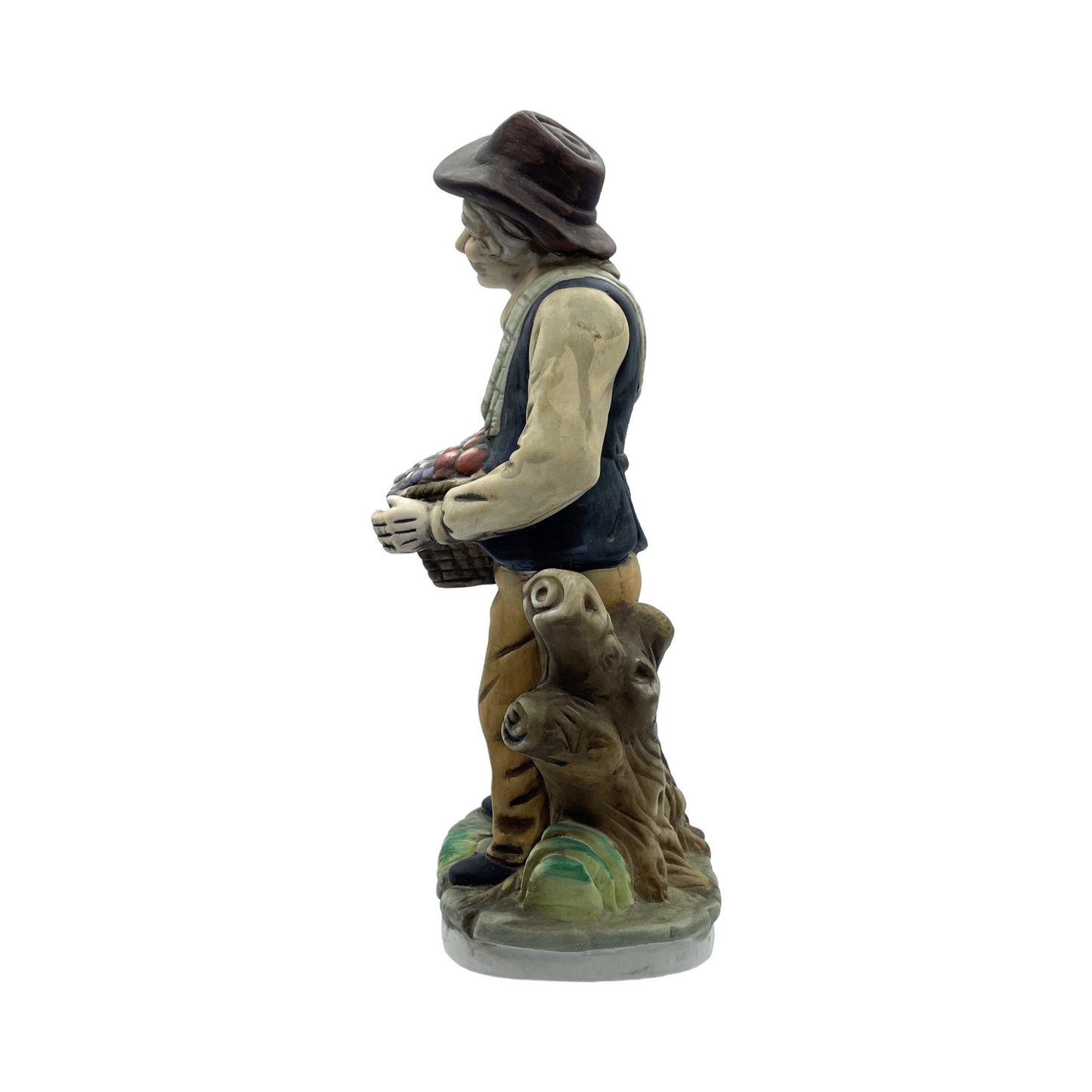 Porcelain Man-Caring Fruit Figurine - Large - Vintage