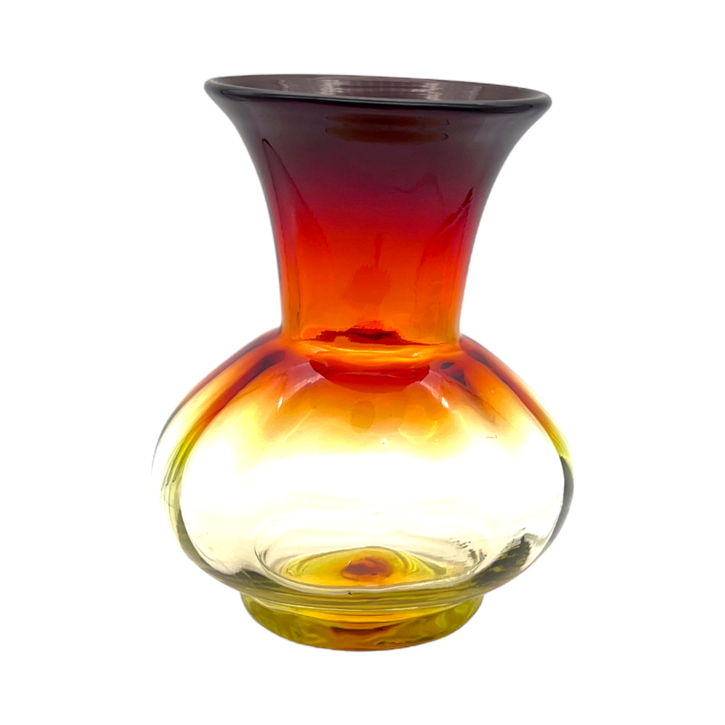 Blenko - Amberina Glass Vase - Glows - 6.5"