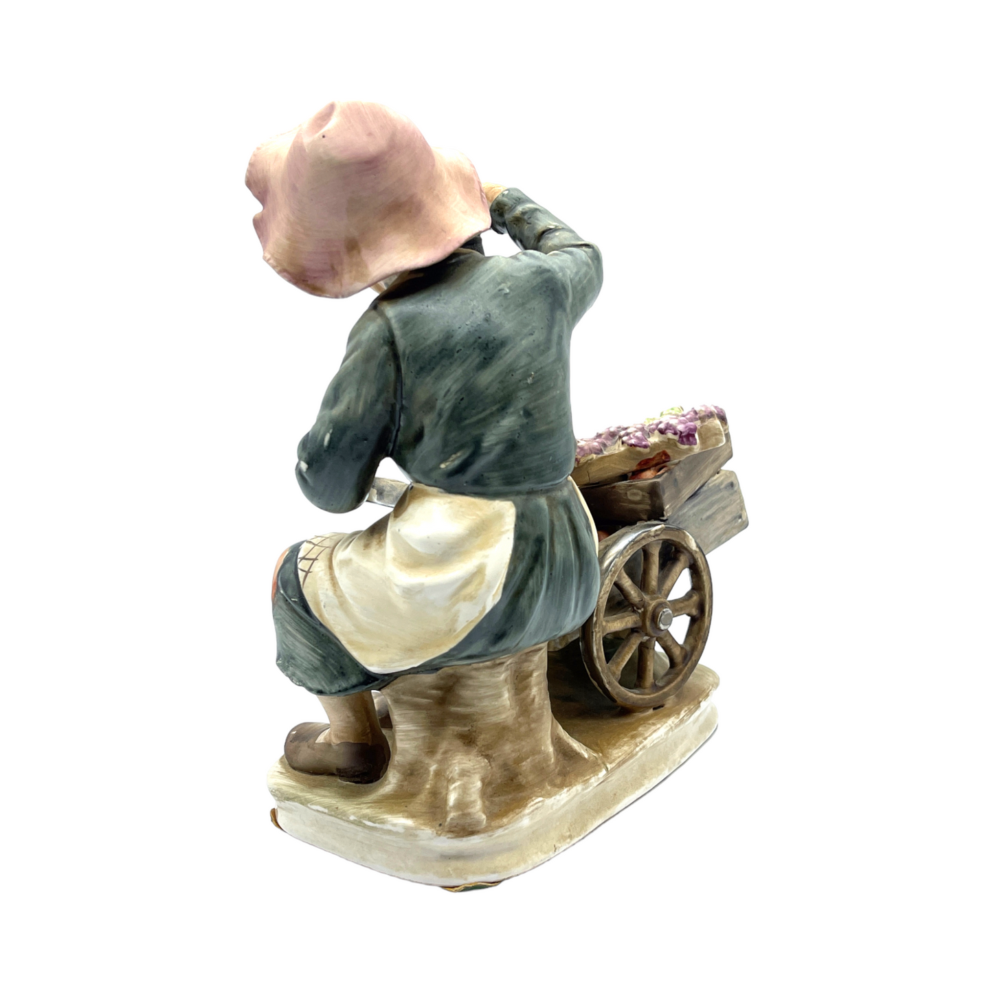 Norleans Porcelain - Elderly Lady With Vegetable Cart - Large - Vintage