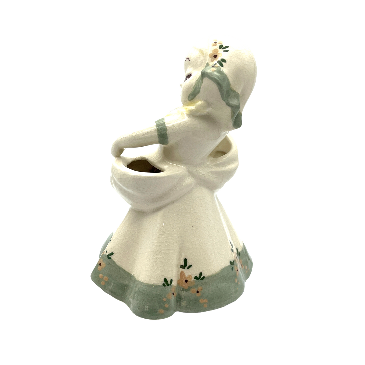 Delee Art - Nina - Green Trim - Hand Decorated - Vintage - 7"