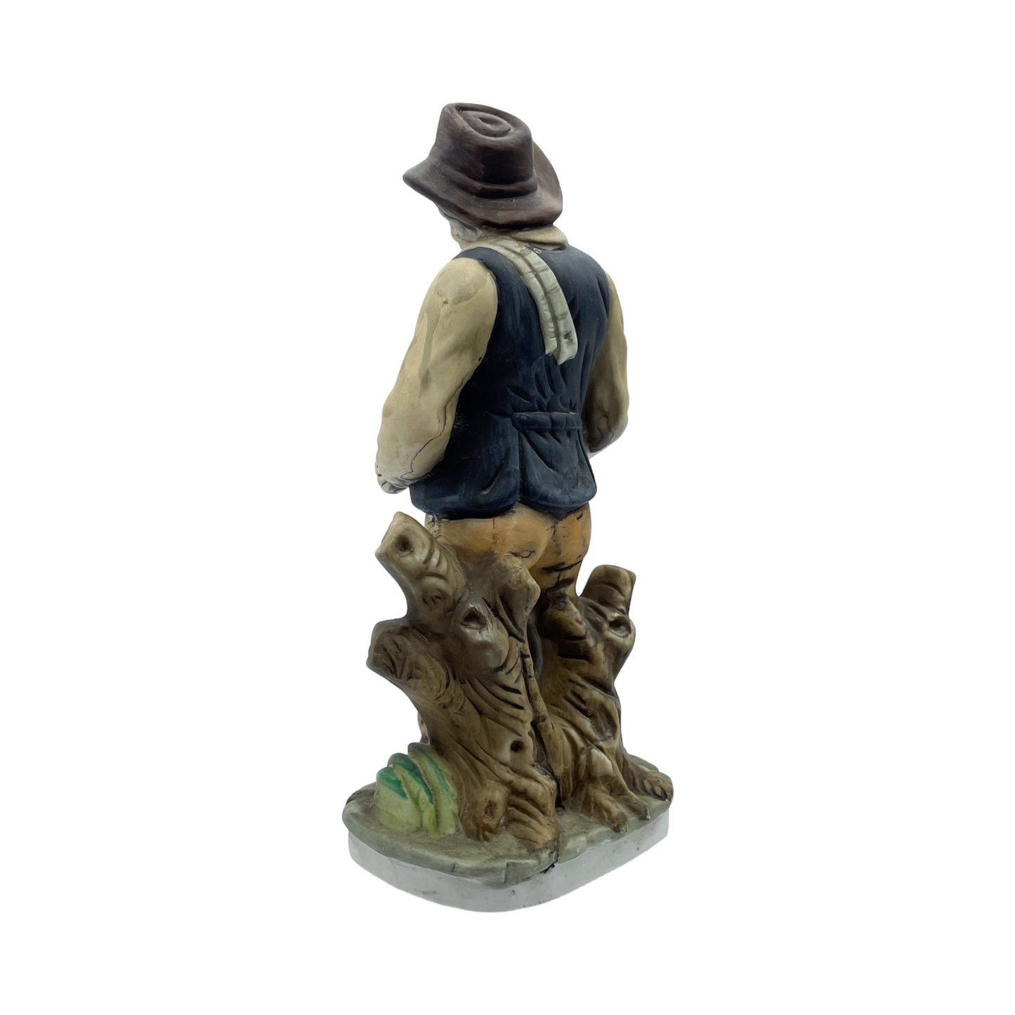 Porcelain Man-Caring Fruit Figurine - Large - Vintage