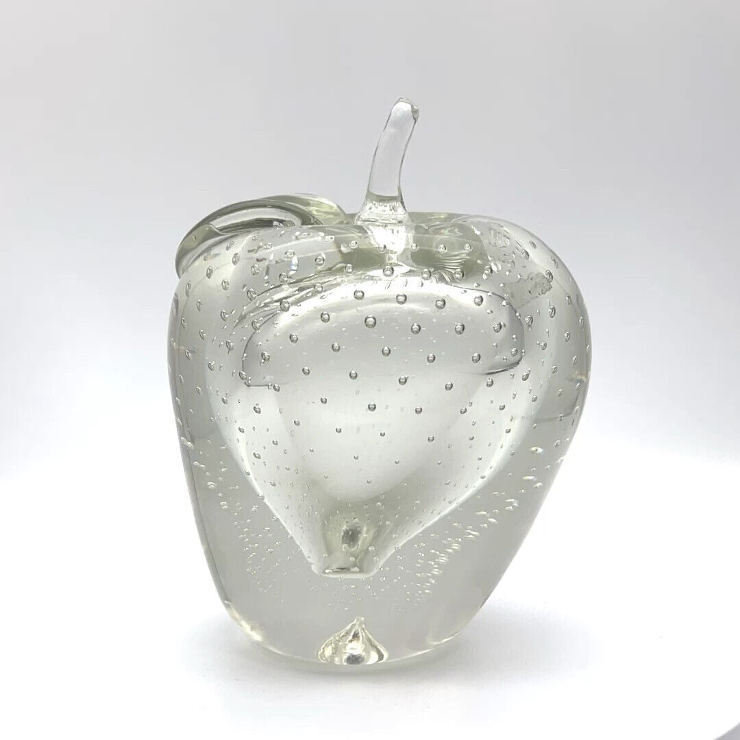 Murano Art Glass - Apple W/Bullicante Bubbles - XL