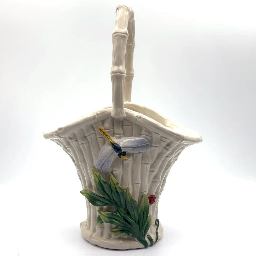 Fitz & Floyd - Classics Bamboo Dragonfly - Lady Bug Basket- 10.5"