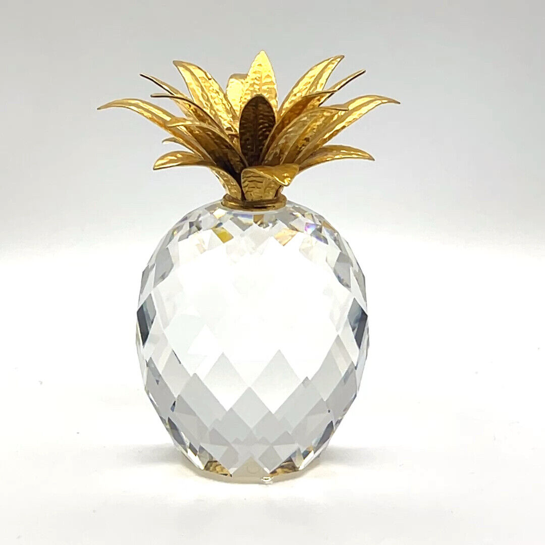 Swarovski - Facet Cut Pine Apple W/Gilt - 4" Large