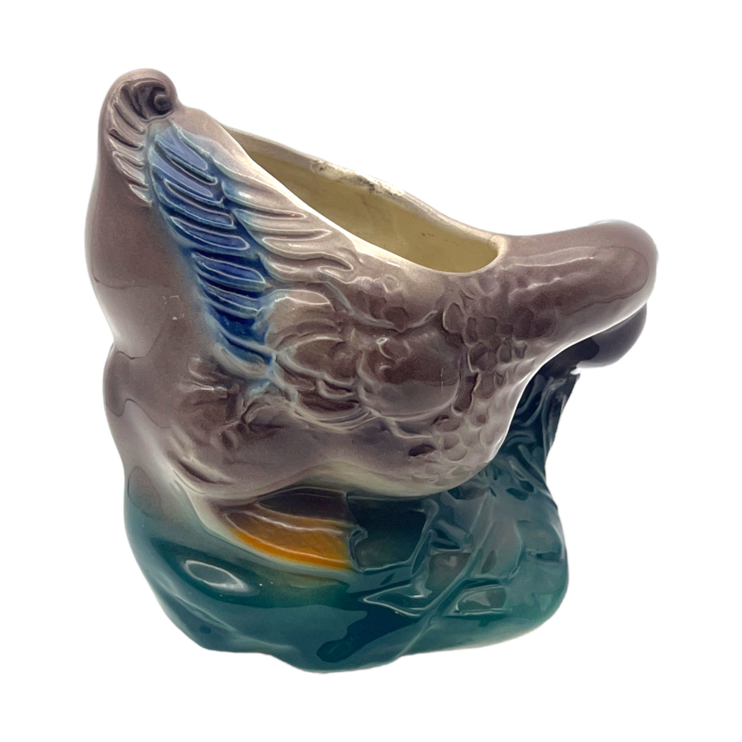 Royal Copley - Duck Eating Grass Planter - Vintage - 5"