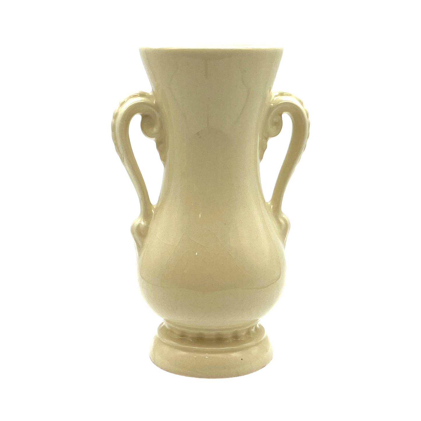 Royal Copley - Two Handle Decal Vase - Roses - Vintage - 6.25"