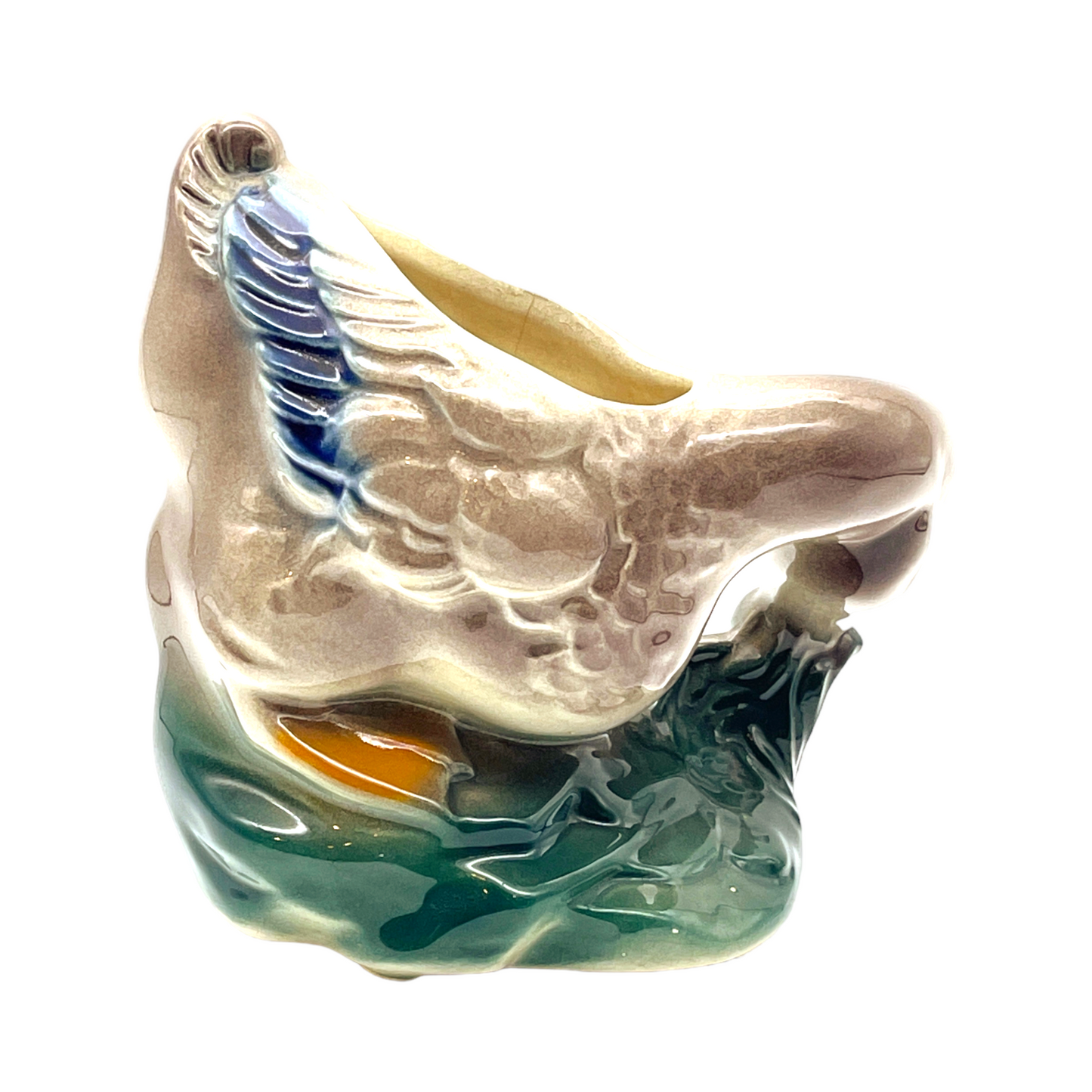 Royal Copley - Duck Eating Grass Planter - Vintage - 5.5"