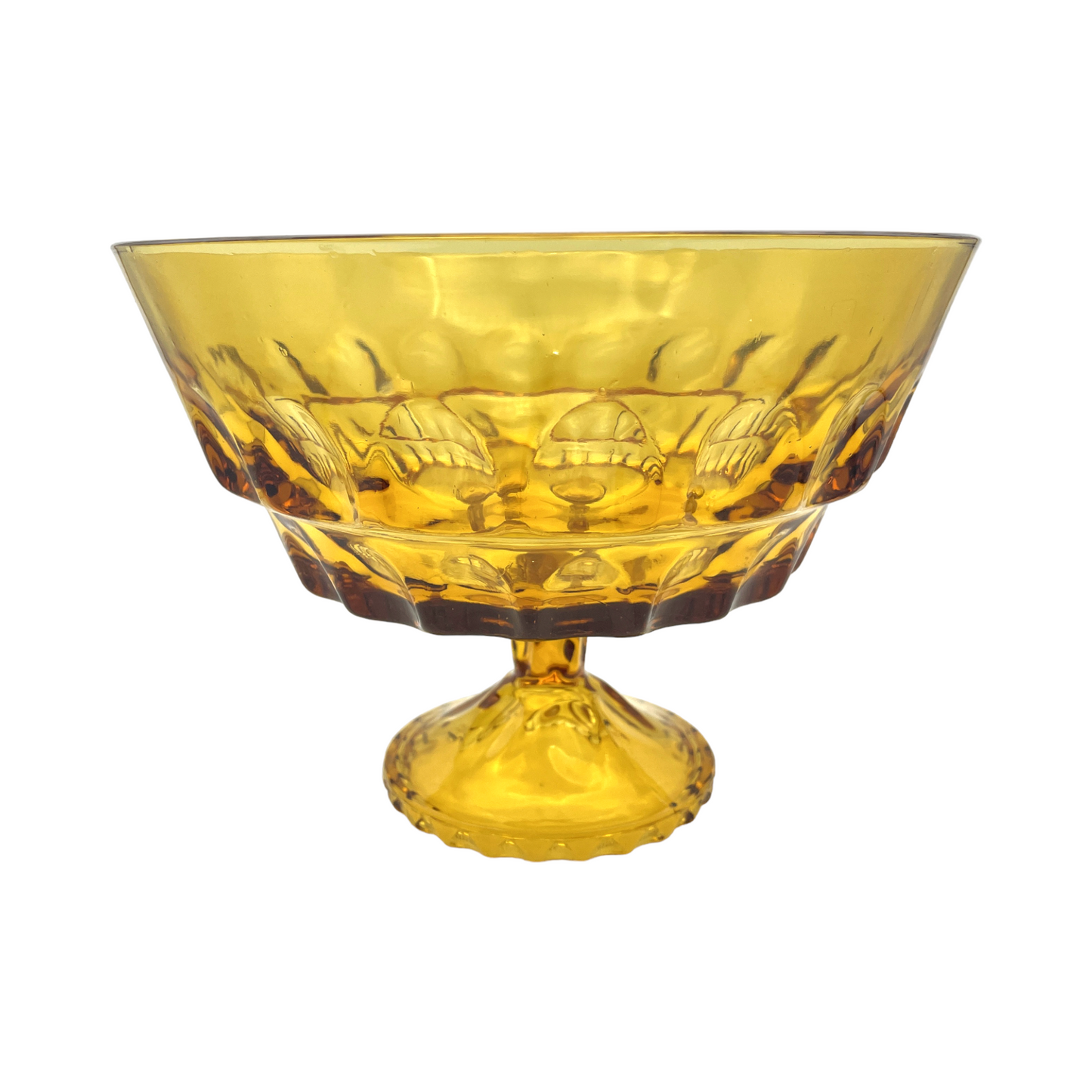 Indiana Glass - Amber Footed Pedestal Fruit Compote - Vintage - 7"