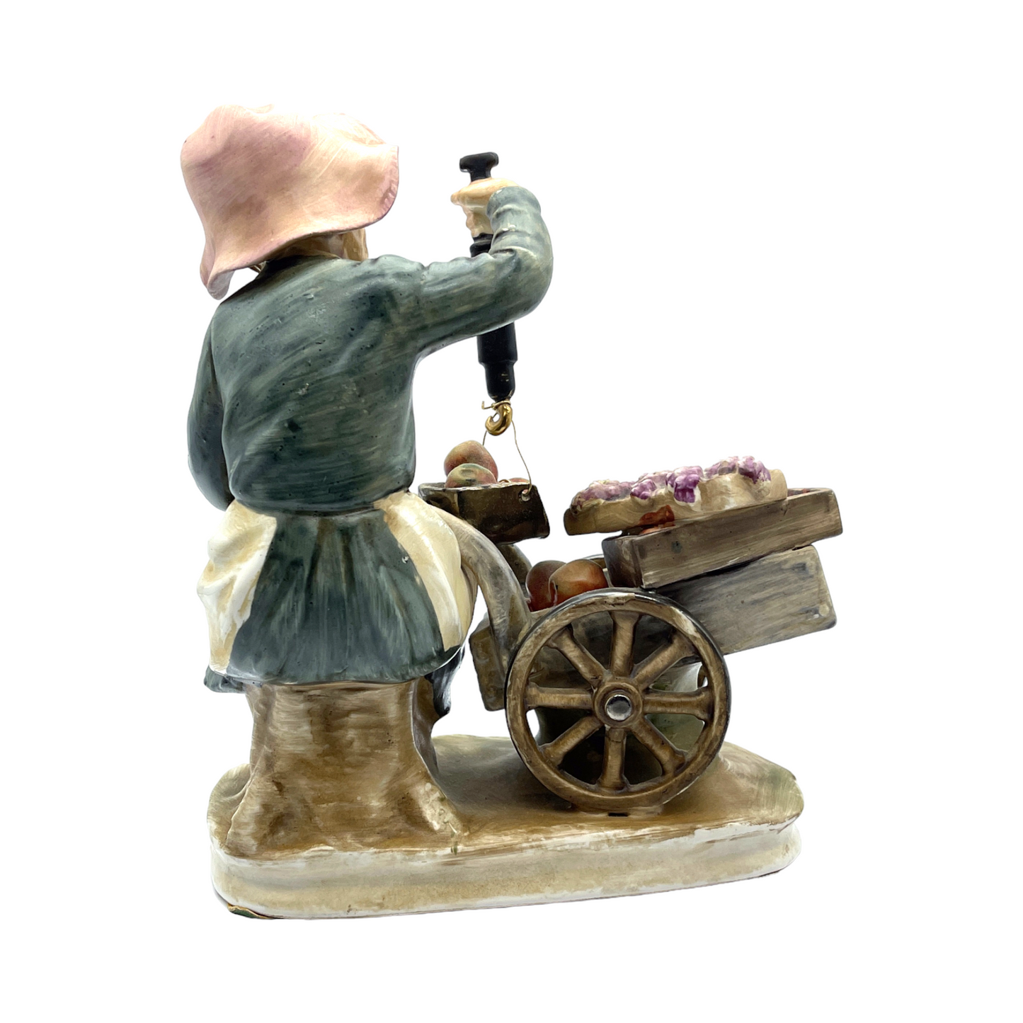 Norleans Porcelain - Elderly Lady With Vegetable Cart - Large - Vintage