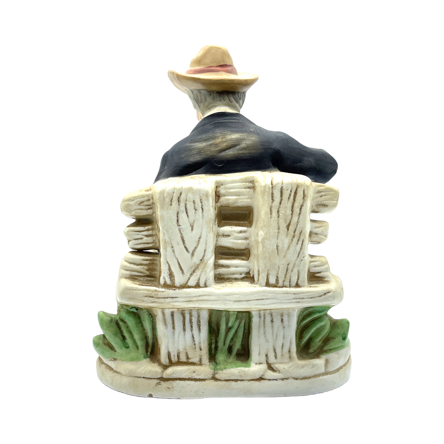 Homco Porcelain - Man Playing Fiddle With Dog Figurine - Vintage