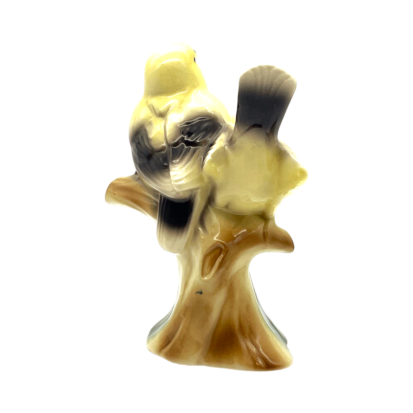 Royal Copley - Double Wrens On Tree Stump - Vintage - 8.5"