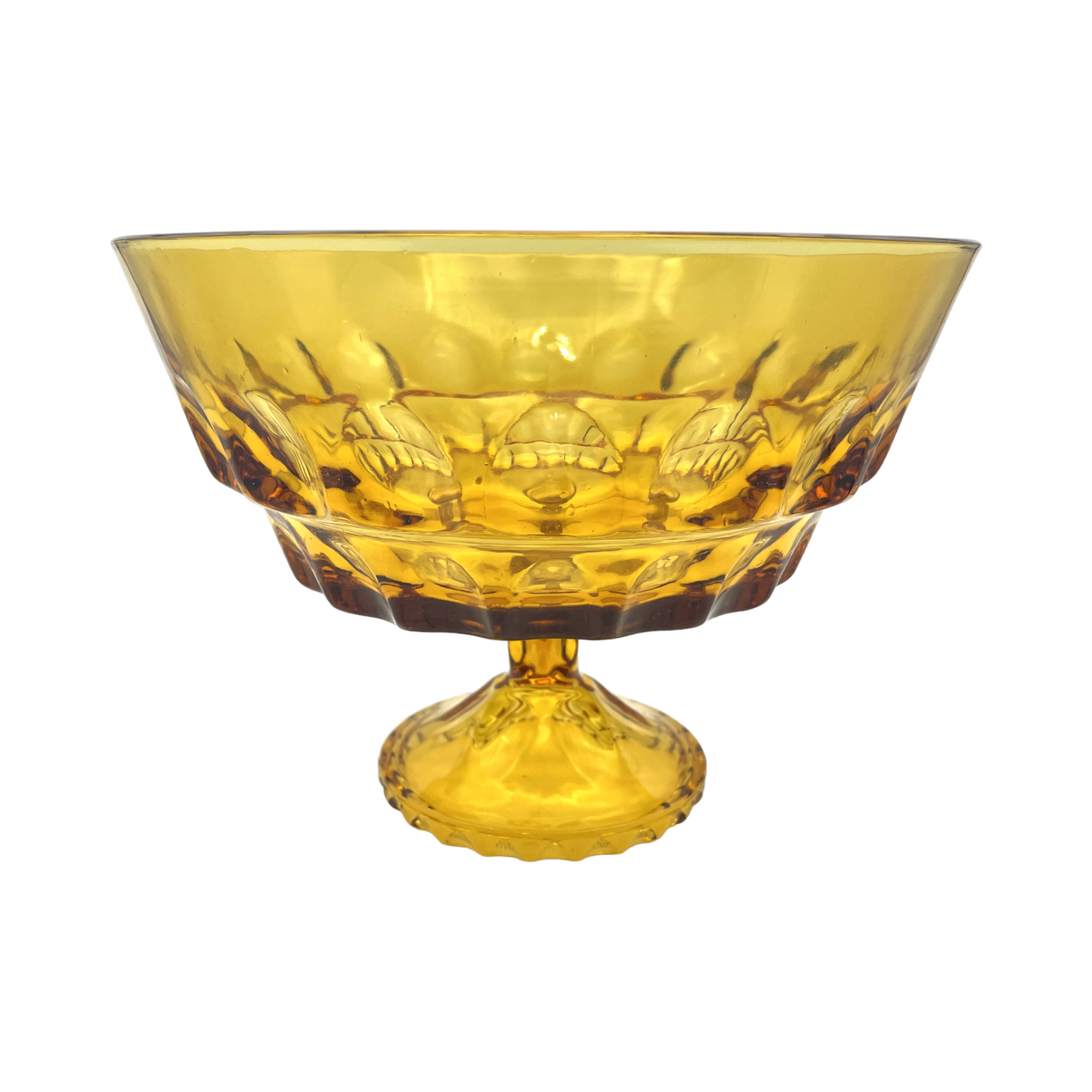 Indiana Glass - Amber Footed Pedestal Fruit Compote - Vintage - 7"