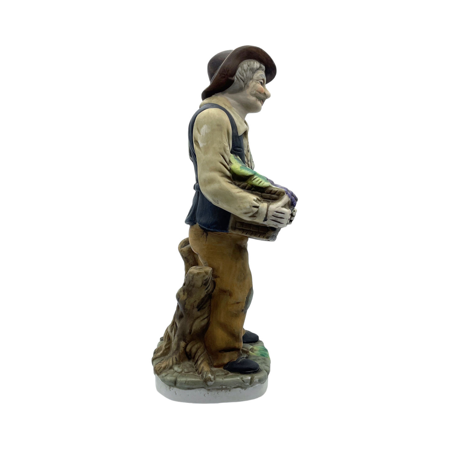 Porcelain Man-Caring Fruit Figurine - Large - Vintage