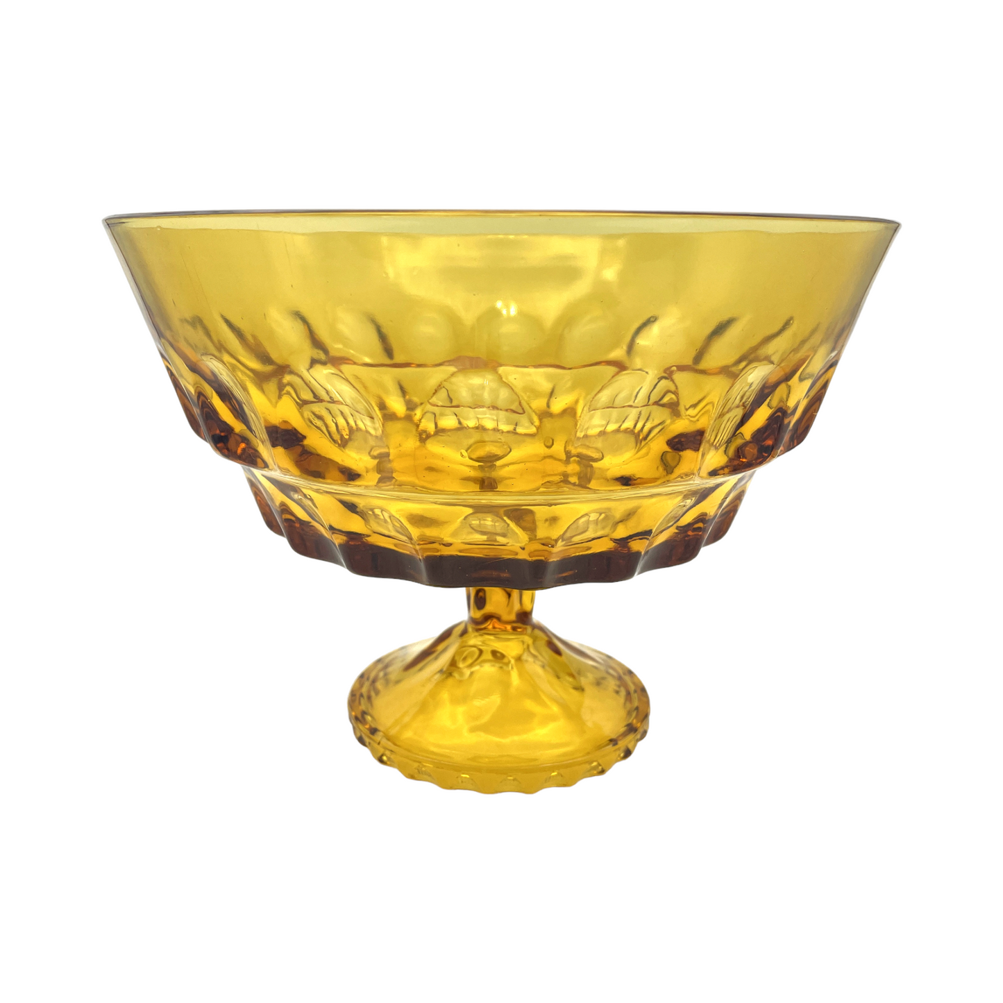 Indiana Glass - Amber Footed Pedestal Fruit Compote - Vintage - 7"