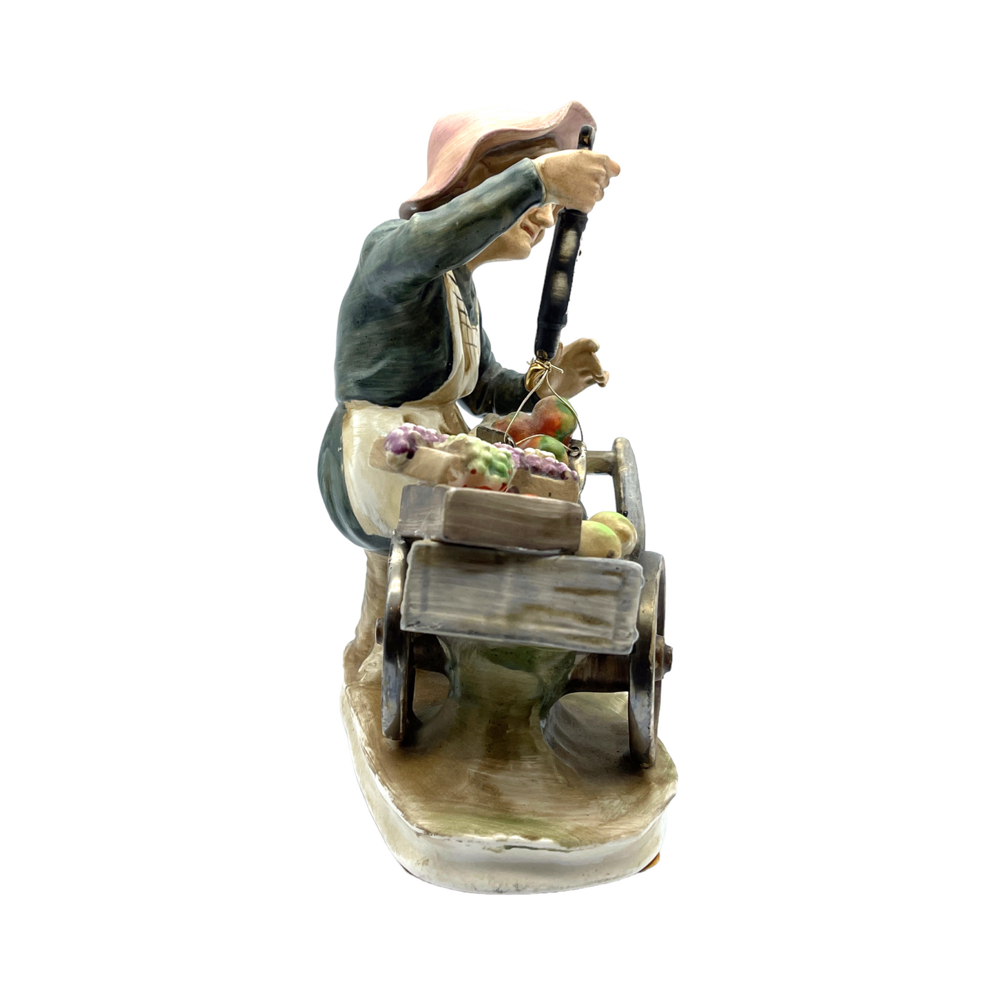 Norleans Porcelain - Elderly Lady With Vegetable Cart - Large - Vintage