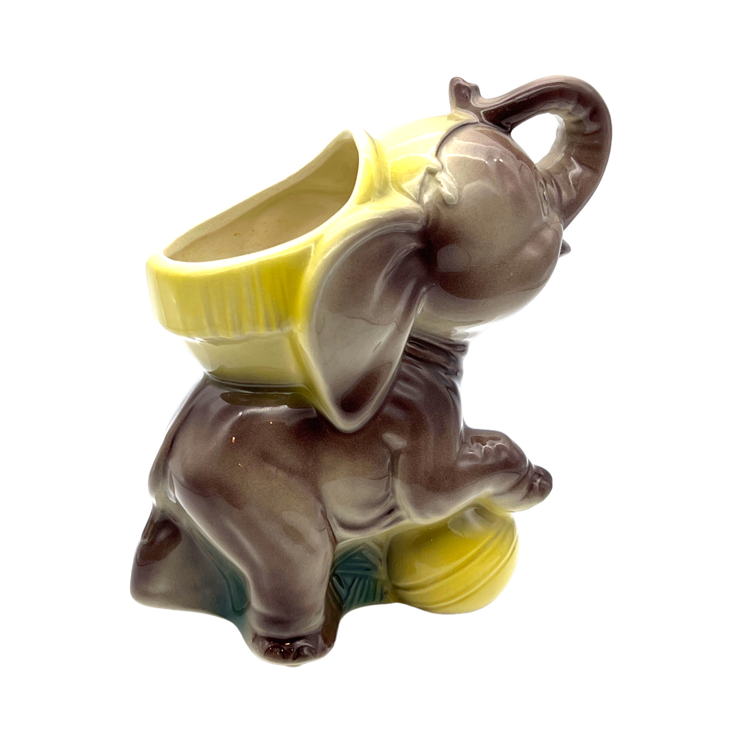 Royal Copley - Elephant On Ball Planter - Vintage - 7.5"