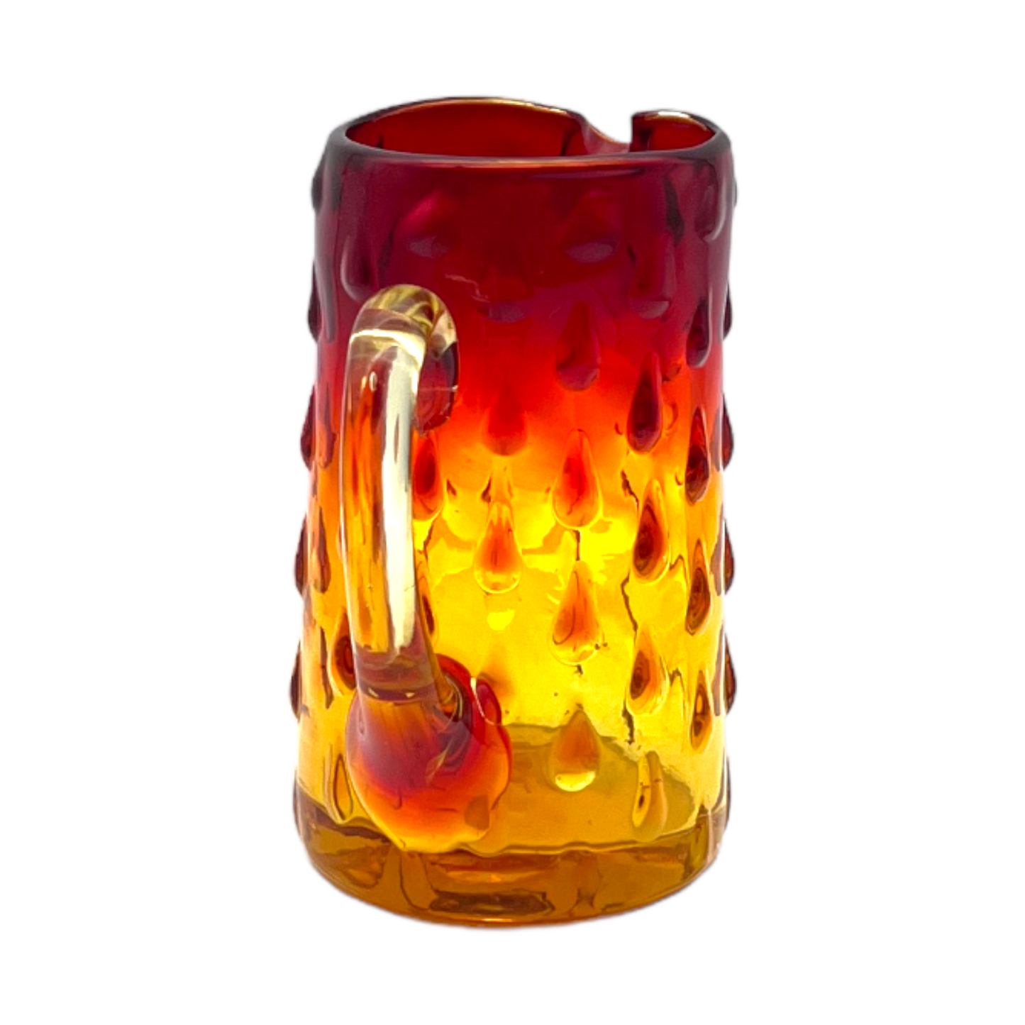 Amberina - Hobnail Mini Pitcher - Vintage - Glows - 4.5"