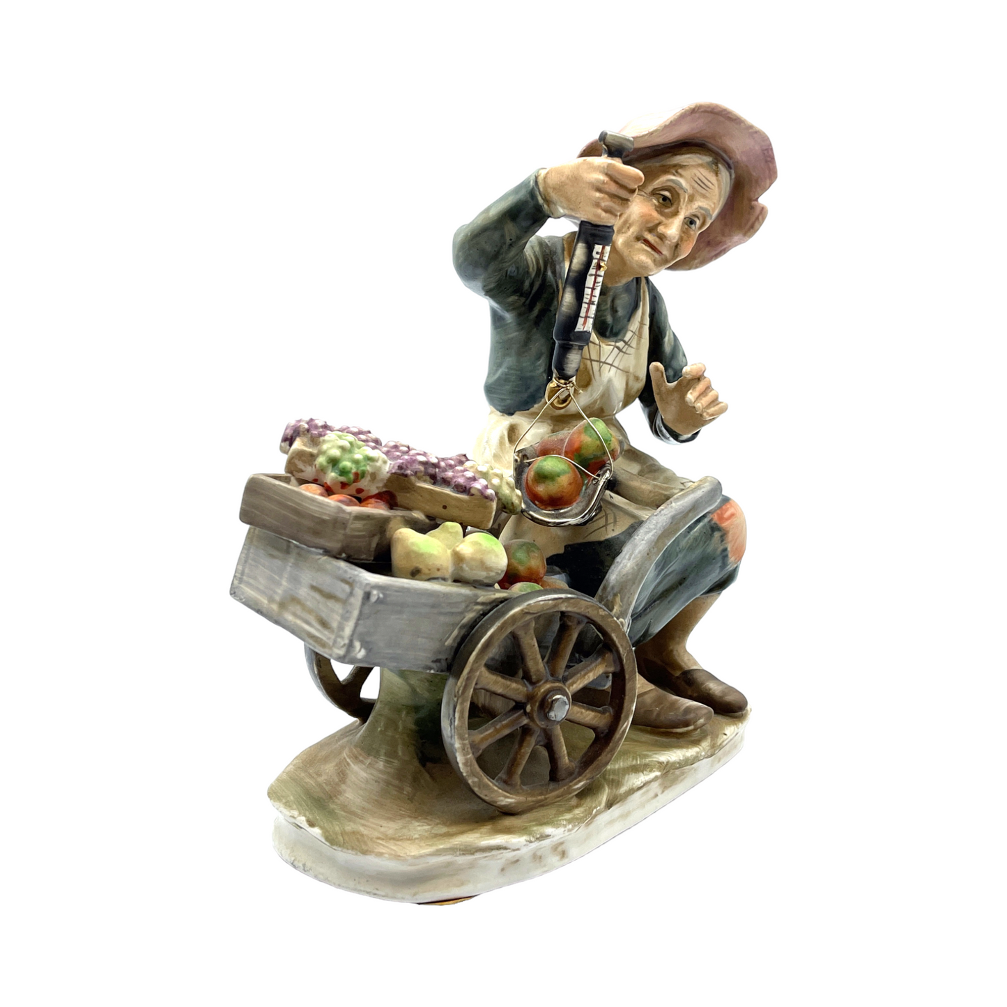 Norleans Porcelain - Elderly Lady With Vegetable Cart - Large - Vintage