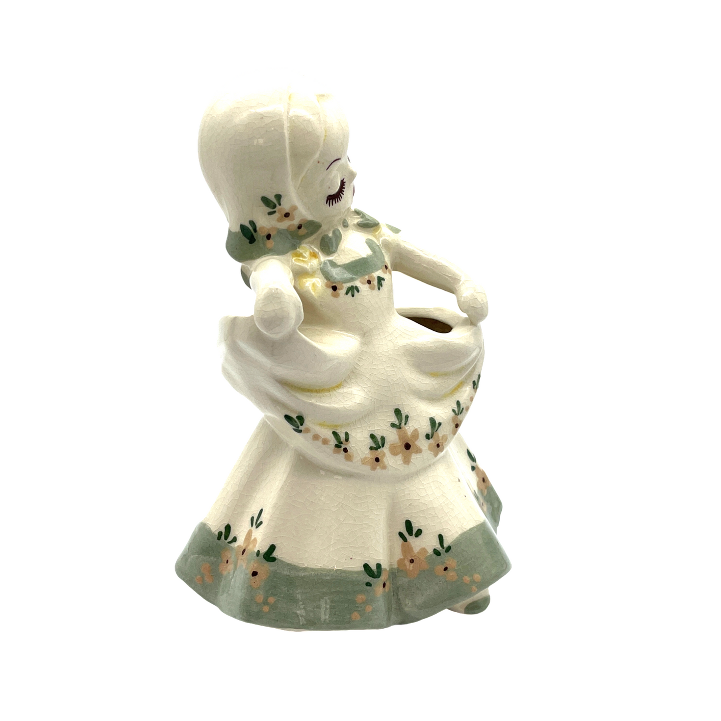 Delee Art - Nina - Green Trim - Hand Decorated - Vintage - 7"