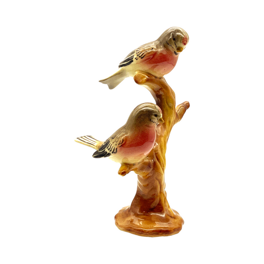 Ceramic Double Birds On A Tree - Vintage - 8"