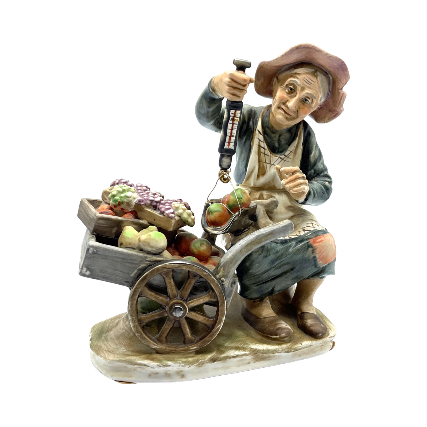 Norleans Porcelain - Elderly Lady With Vegetable Cart - Large - Vintage