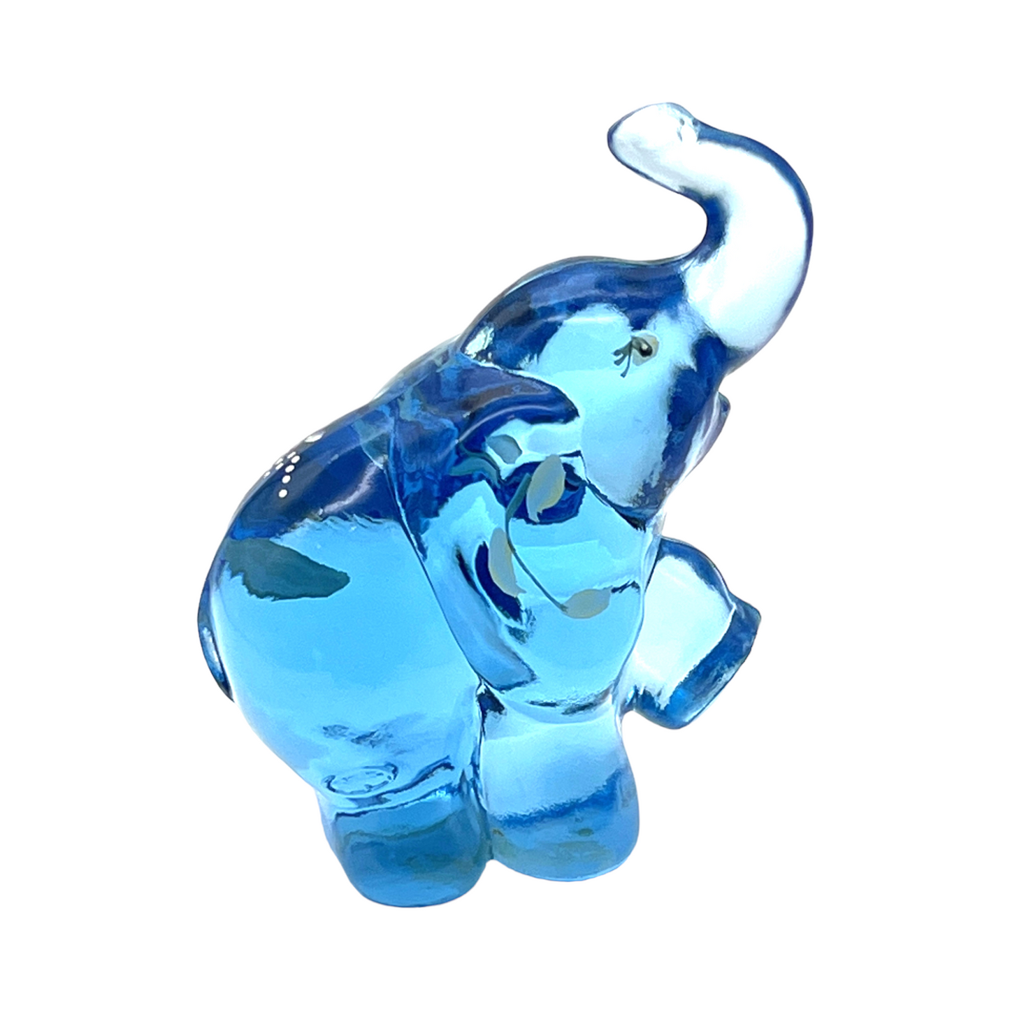 Fenton Art Glass - Elephant Indigo Blue - Hand Painted & Signed