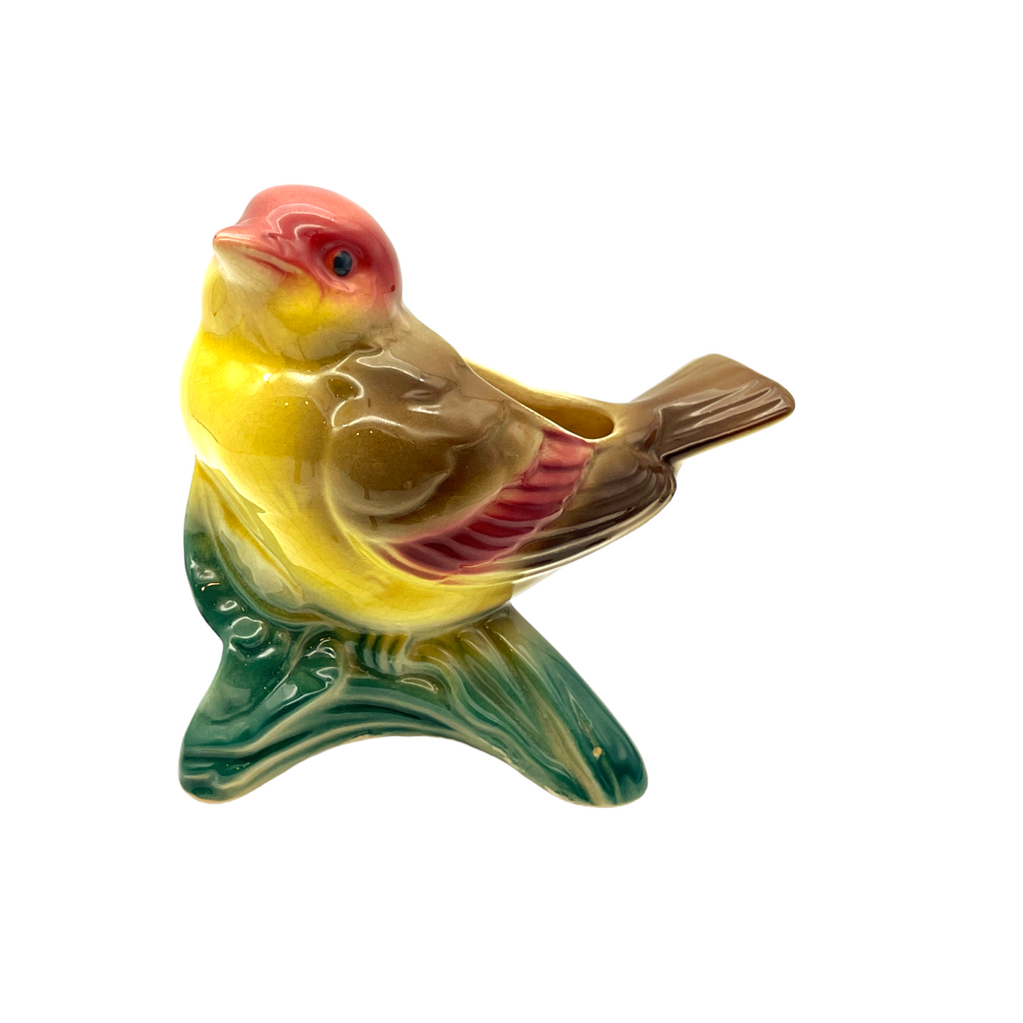 Royal Copley - Kinglet On Tree Branch Planter - Vintage - 5"