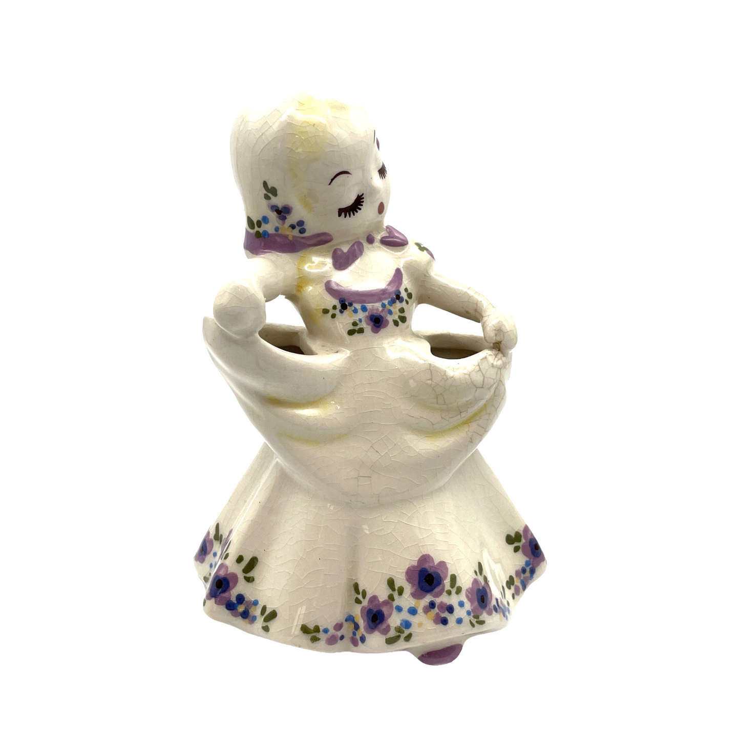 Delee Art - Nina - Mauve Outline - Hand Decorated - Vintage - 7"