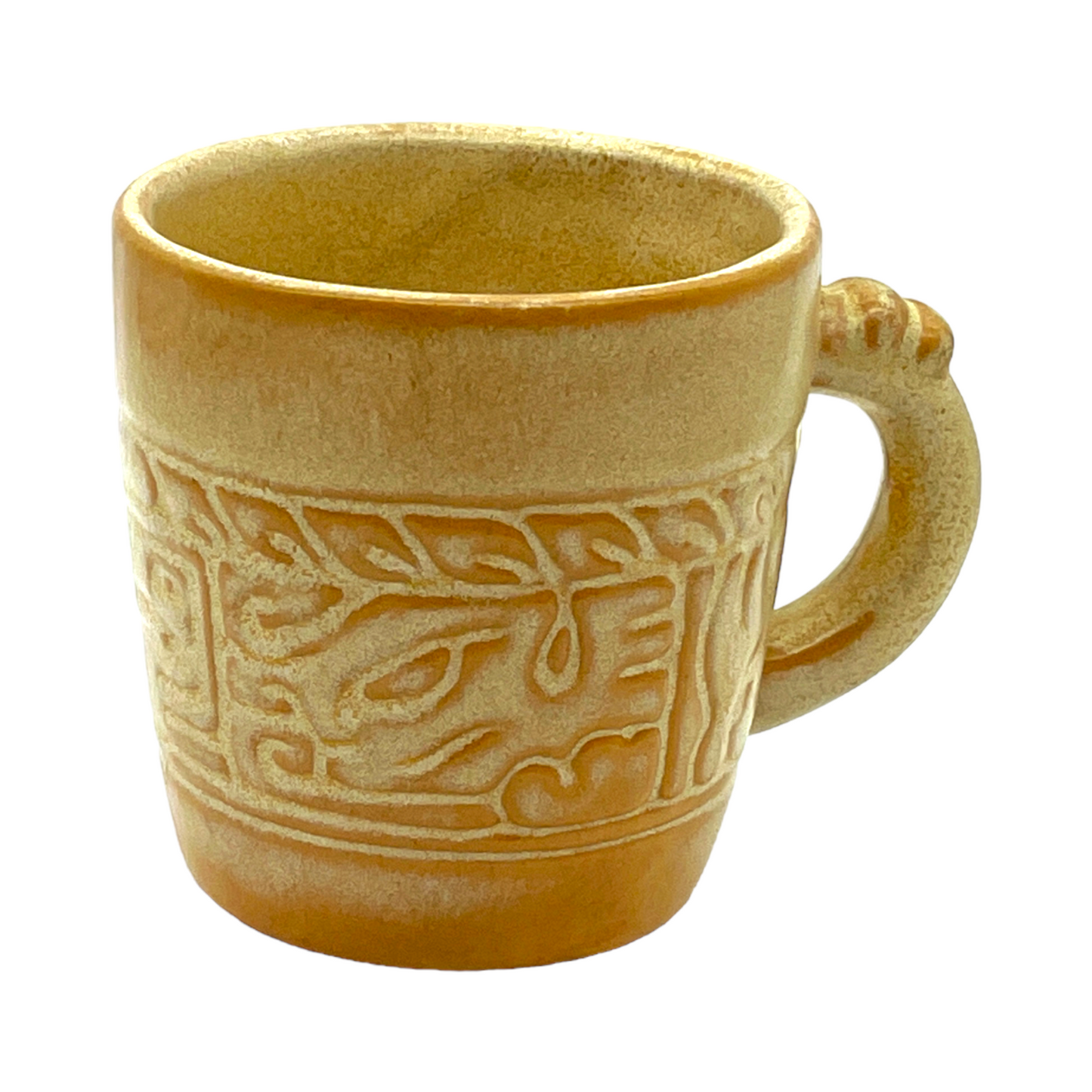 Frankoma Pottery - Aztec Coffee Cup - Vintage - 3"