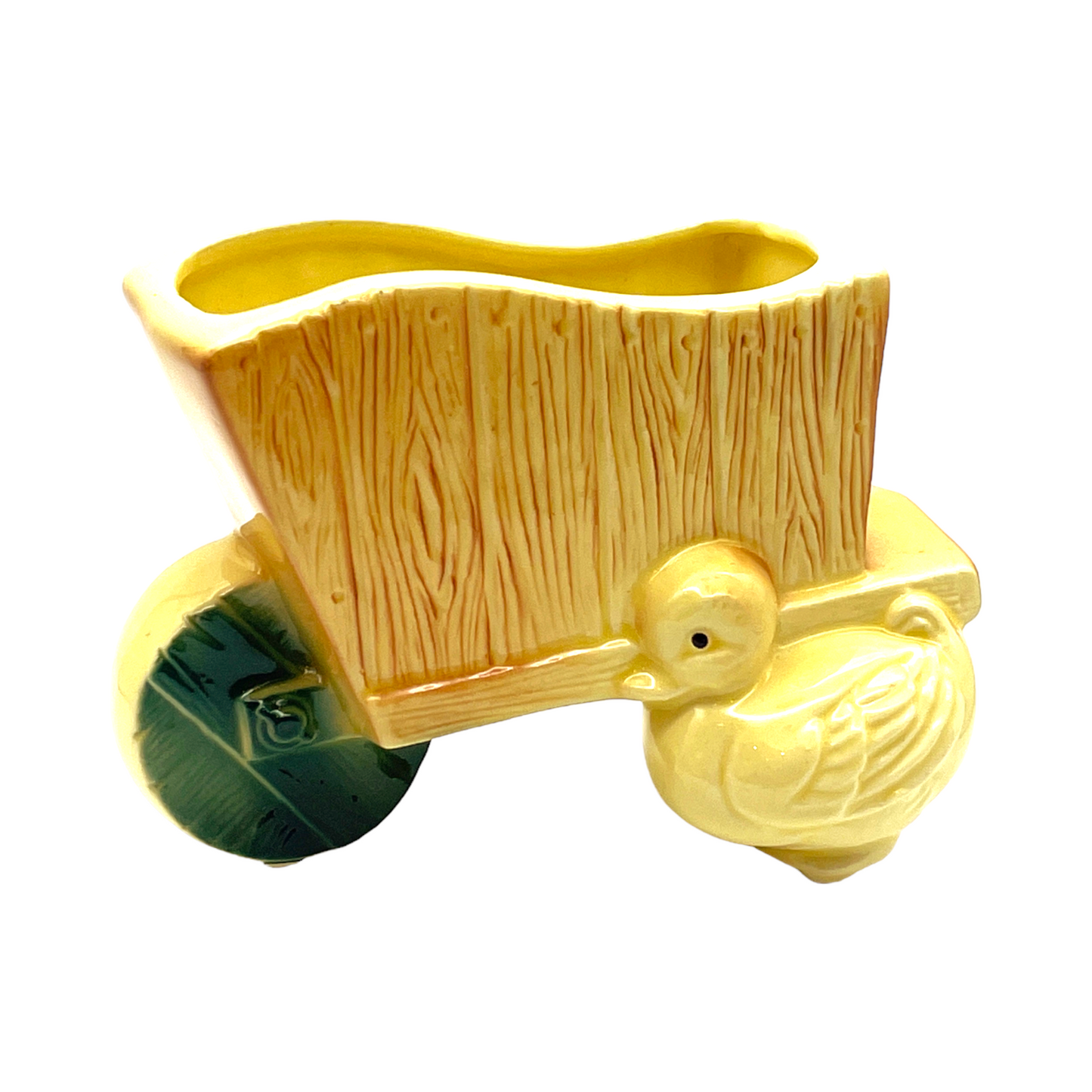 Royal Copley - Duck & Wheel Barrel Planter - Vintage - 4"