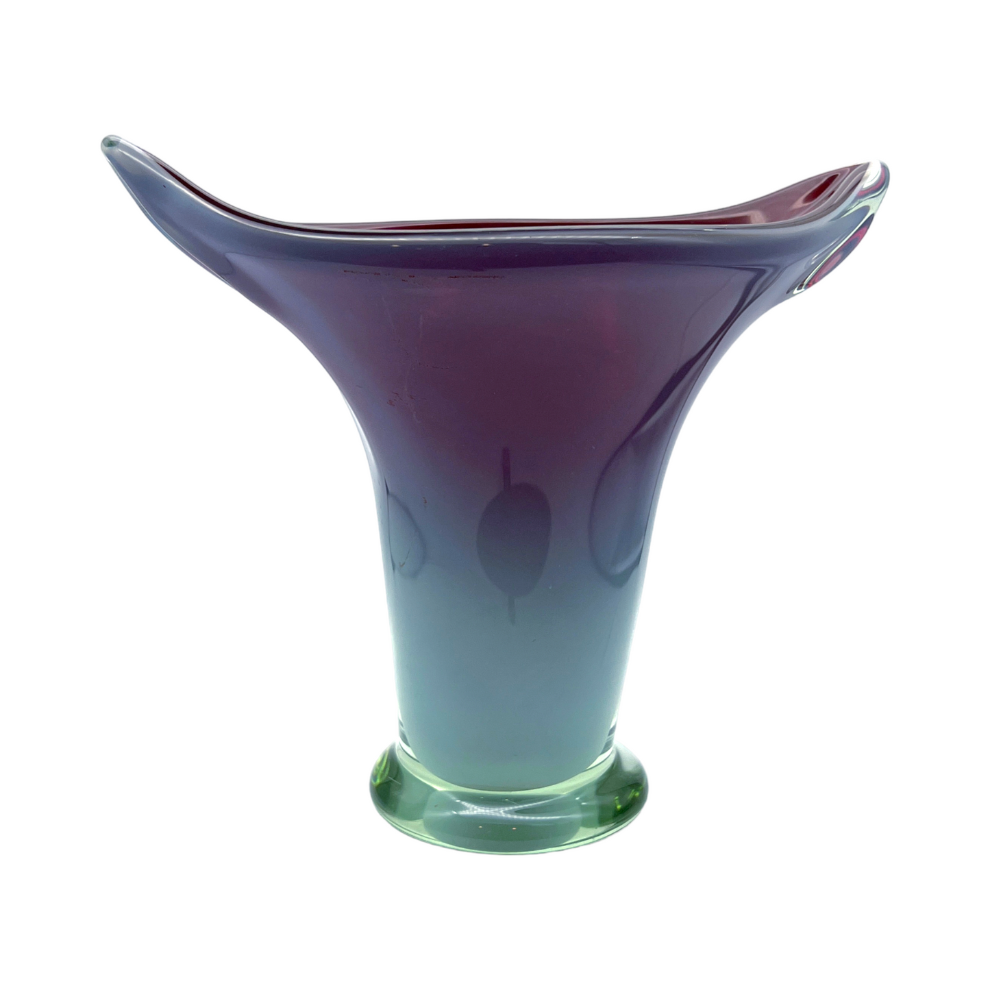 Vintage Rainbow Pulled Colors Sommerso Murano Art Glass - 8.5"