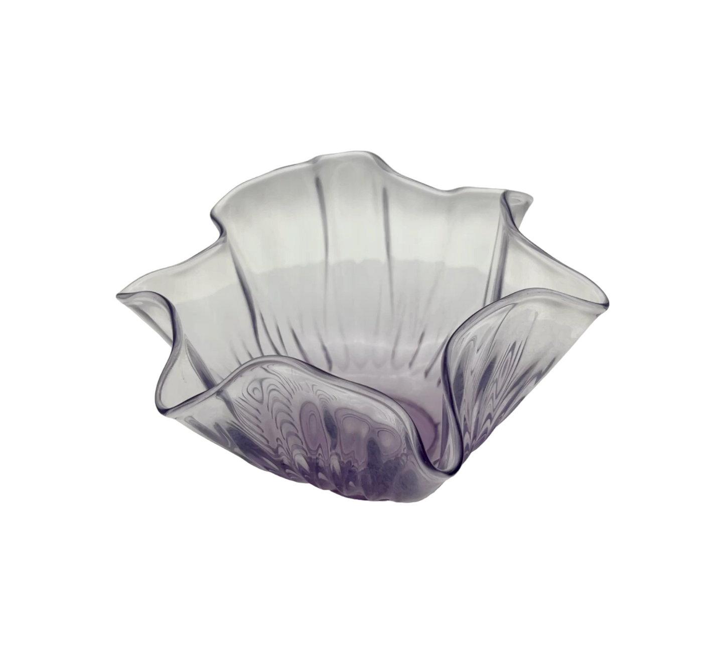 Purple Majesty - Handcrafted Art Glass Ruffle Bowl
