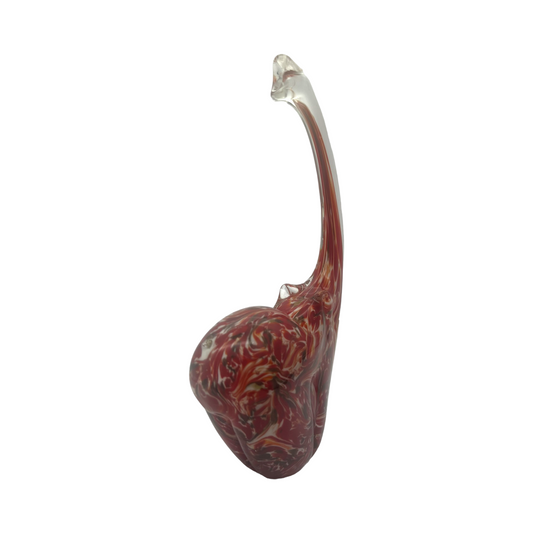 Murano - Elephant Sculpture - Red & White - 10"