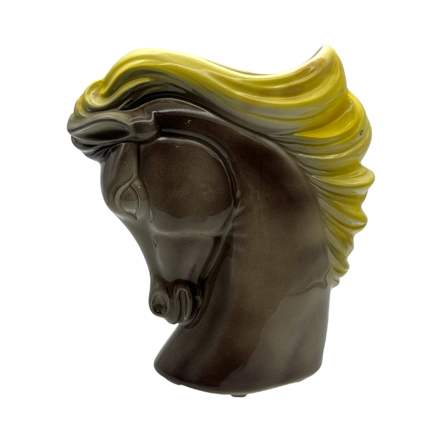 Royal Copley - Horse Head With Yellow Mane Planter - Vintage - 8"